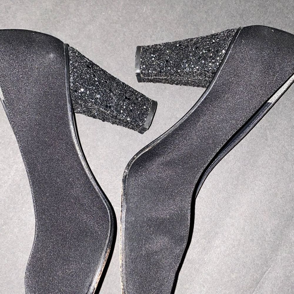 Stuart Weitzmanblack Glittered Blockheels - image 3